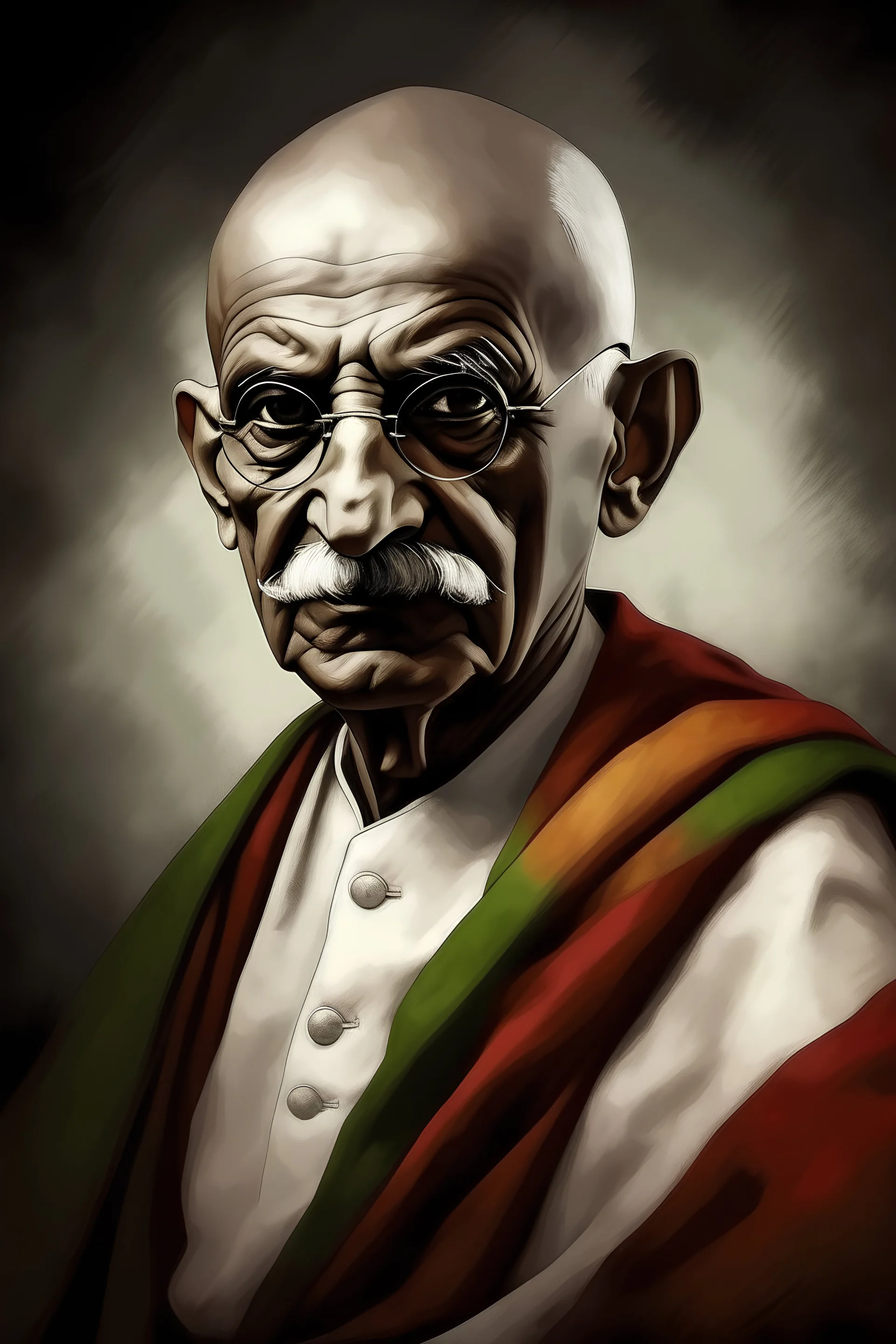 mahatma gandhi mit albanischen Flage