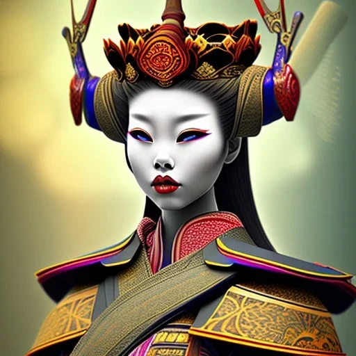 Beautiful empress samurai