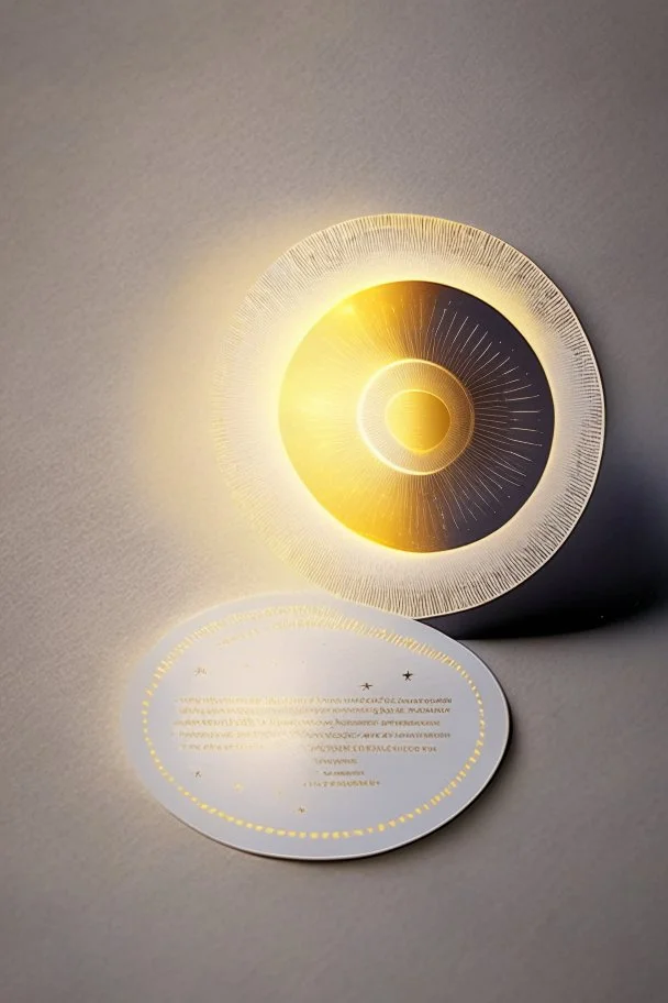 Circular business card size 6x6. For the work of the printing press, together with the light of the sun, the moon and the stars