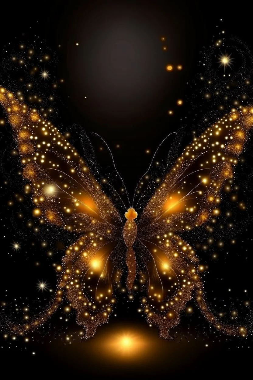 Luminous Light Brown butterfly Light fireworks and manure full of stars