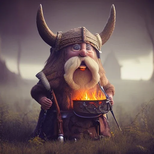 old viking sitting near campfire, scary, steam punk, realistic, made in octane, cinematic, ultra-realistic, extremely detailed octane rendering, 8K, VRAY Super Real ar 2:3, dof photorealistic futuristic 50mm lens hard lighting dark gray tintype photograph, realistic lighting, sepia color