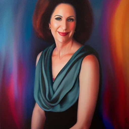 Full body portrait, painting, medium shot lady, style of Sharon Spiak