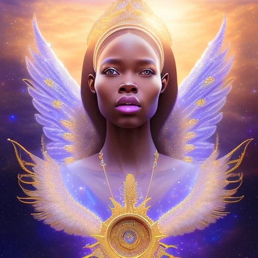 African crystal angel palace ! soft background | god rays | intricate | elegant | galactic landscape | highly detailed | illustration | depth of field, luminosity, ultra sharp focus, ultra high definition