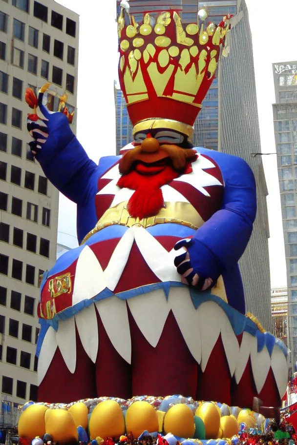 macy's day parade float of giant king dedada