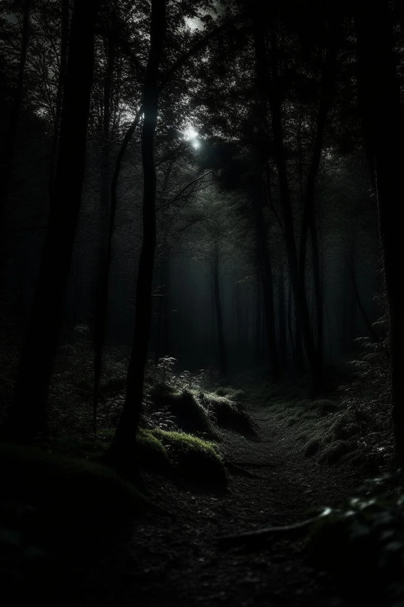 forest during the night scary