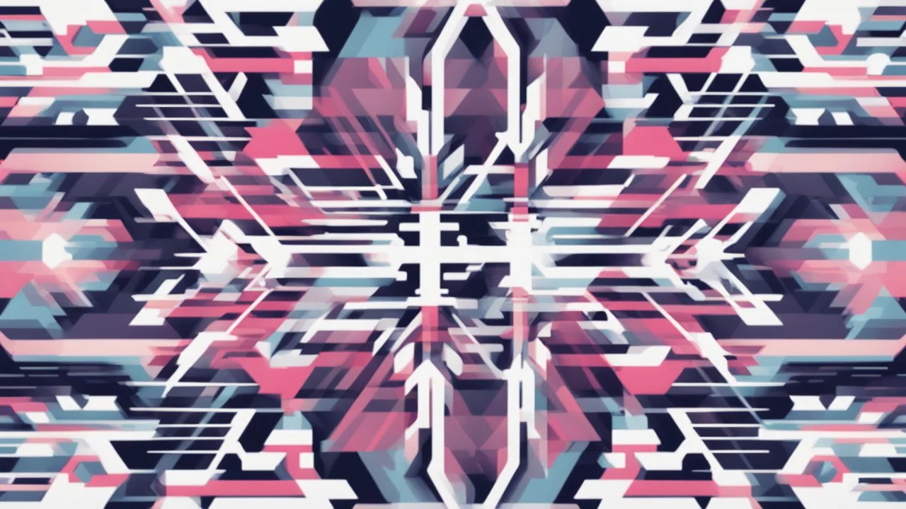 digital glitch pattern snowflake geometric abstraction