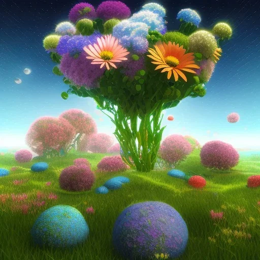 Planetas e flores