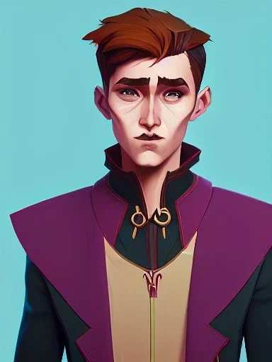 Portrait of a 30 year old strange gay wizard