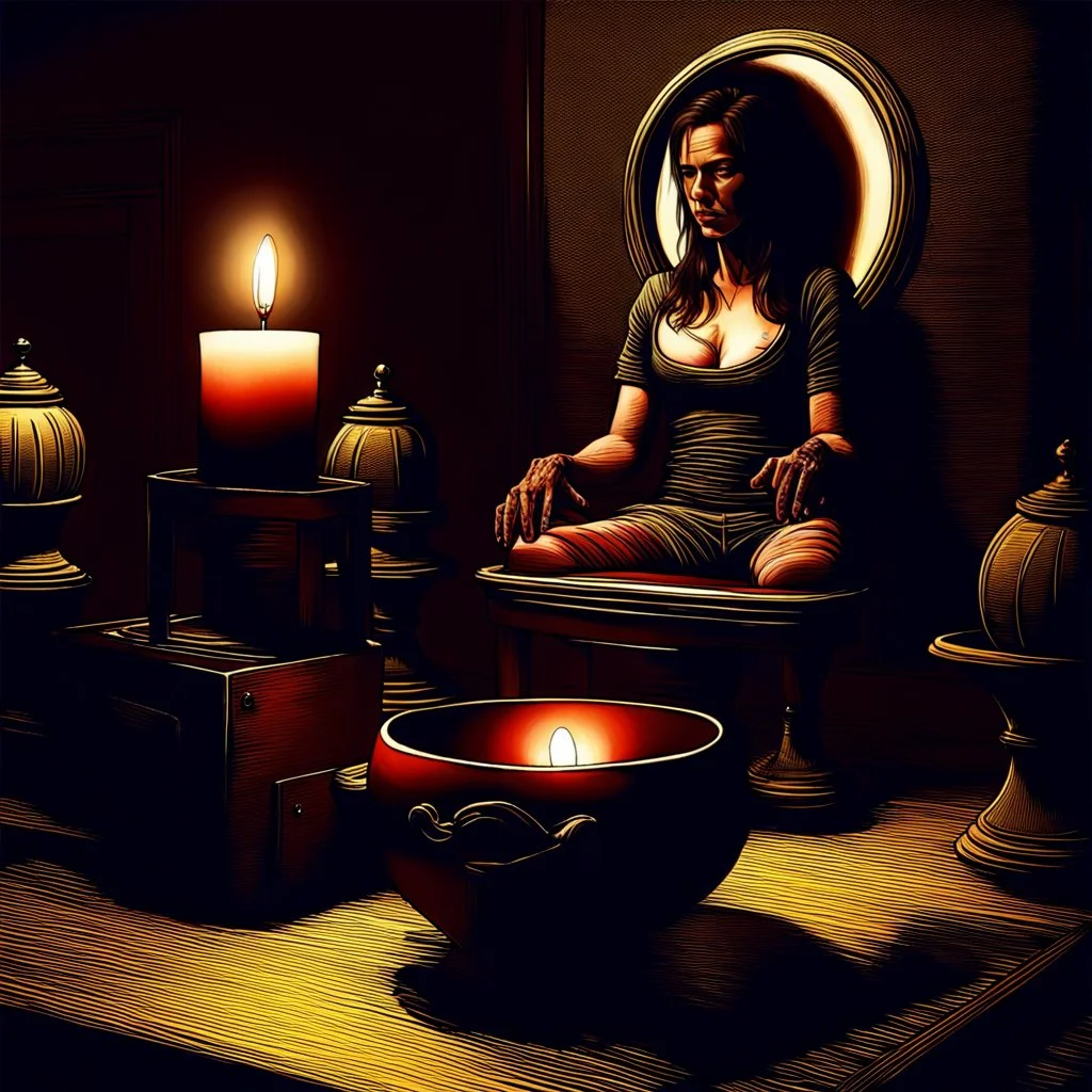 enhance realism. darken the mood. face is turned to look directly at the camera/audience, drawn face on