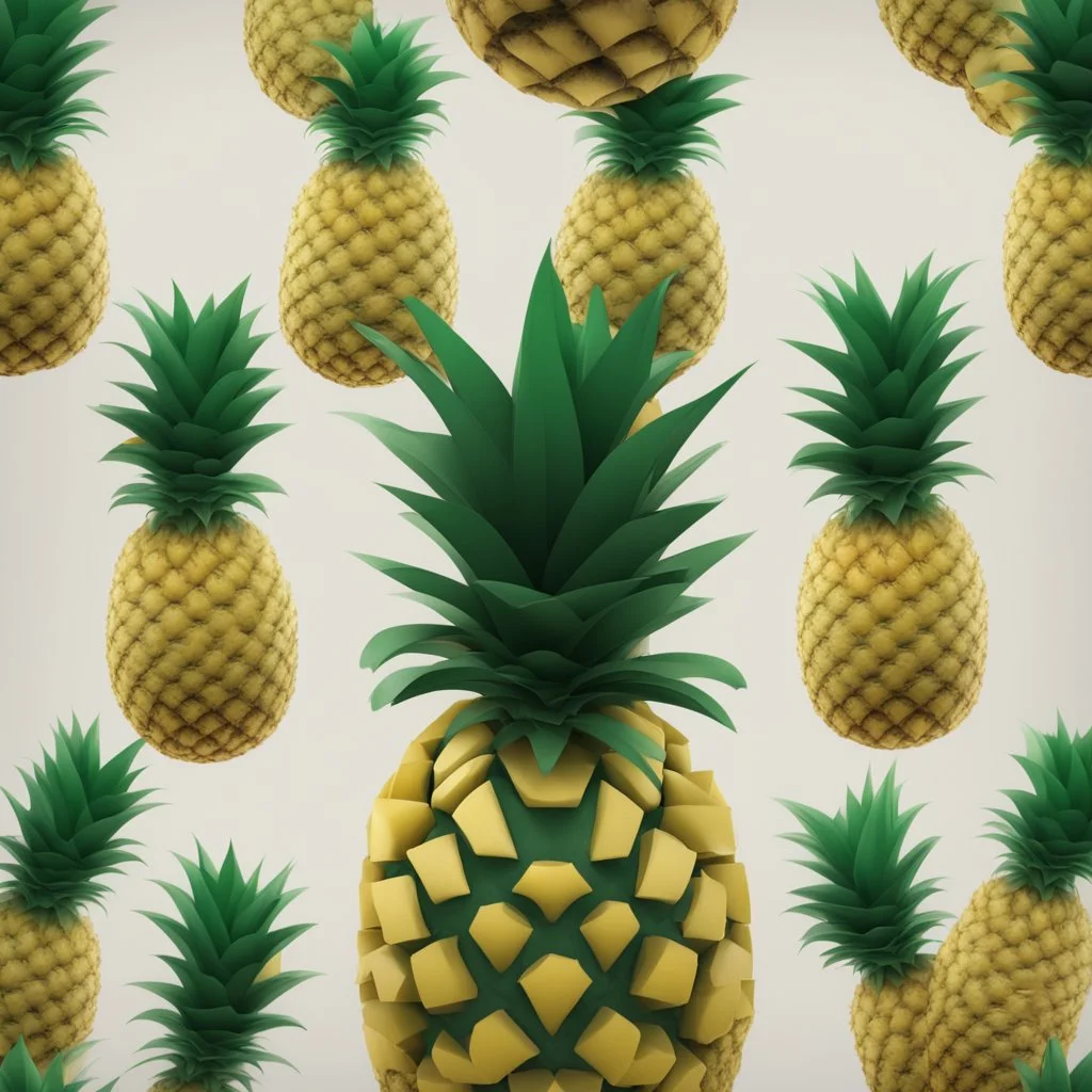 Concept abstract shape of a pineapple "stages"