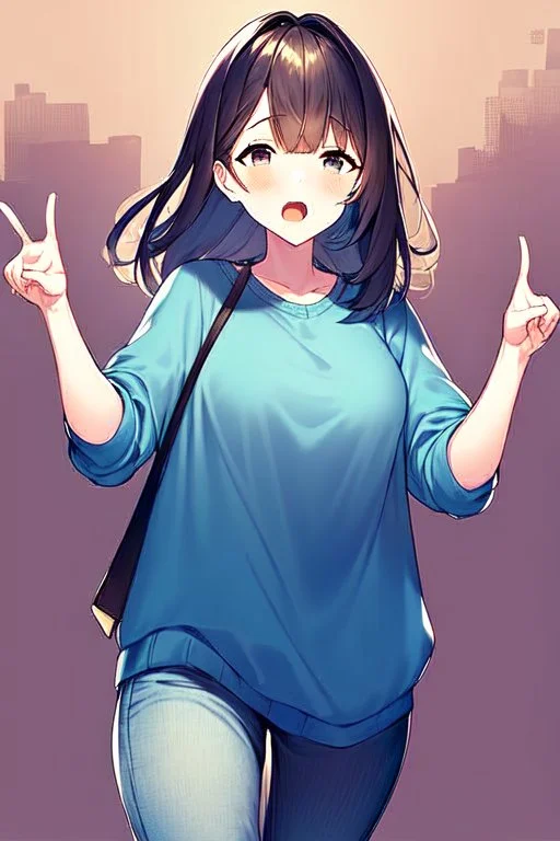 casual girl surprised