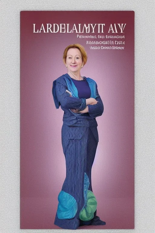 Portrait lady, full body shot, full-color medium shot style of textbook cover