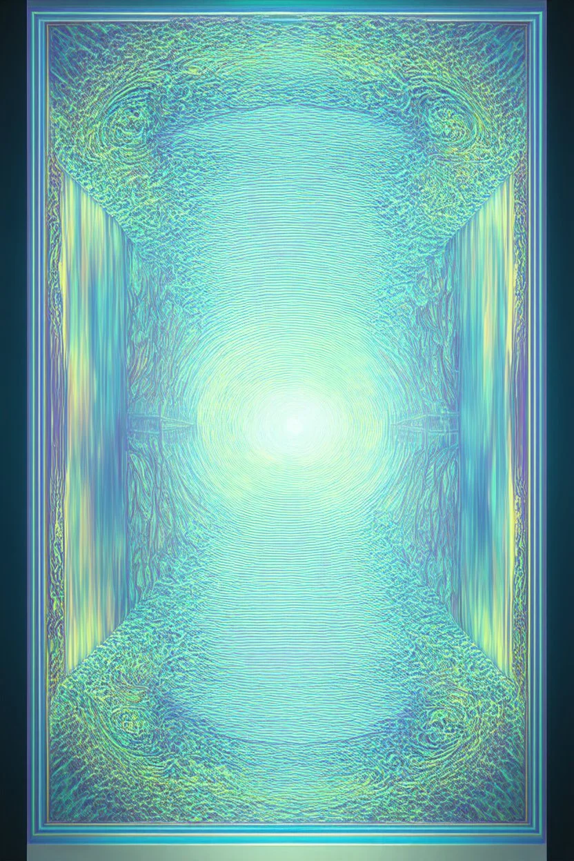 life force portals; surreal optical art; pale pastel palette