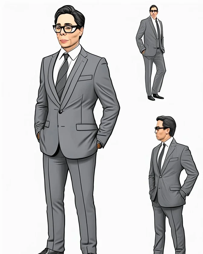 Gustavo Petro clip art cuerpo completo traje gris no corbata obra de arte detallado 4k