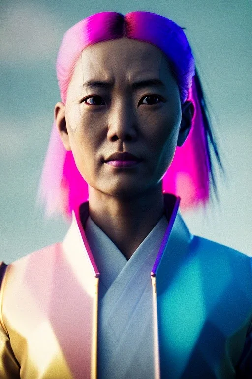 portrait, Asian cyborg woman, samurai warrior :: symmetry photography, cyberpunk style, pink hair, perfect eyes, samurai helmet, samurai army, katana, japanese traditional pattern, pink, white, black, glow eyes, cinematic, Ultra realistic, dark scene, soft color, highly detailed, unreal engine 5, RTX, ultra detail, 3d, finely drawn, high definition.