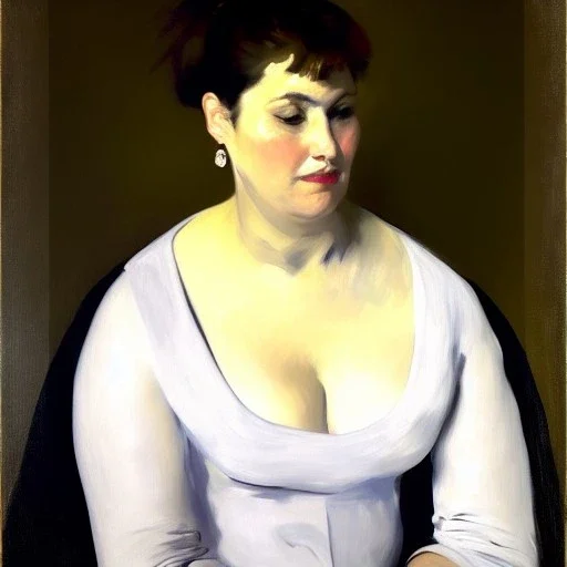 Retrato de un mujer muy guapa de 43 años de nombre Gemma Arnau Arnau de estilo Édouard Manet