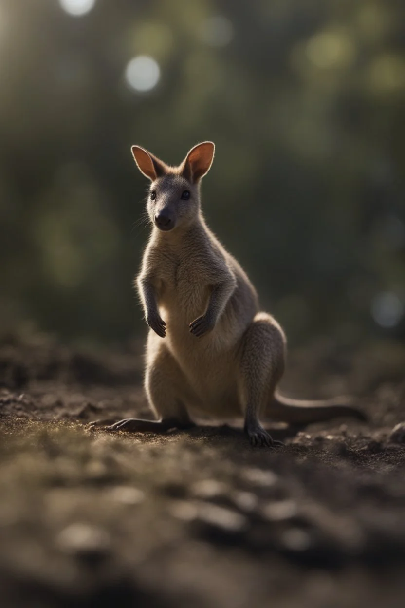 a wallaby who is training to nuke the world, bokeh like f/0.8, tilt-shift lens 8k, high detail, smooth render, down-light, unreal engine, prize winning