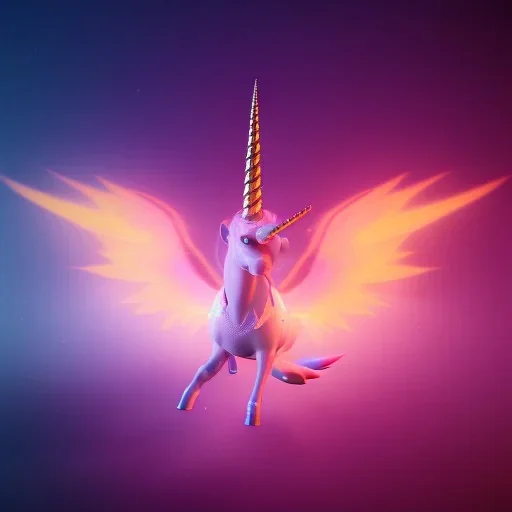 CaM küre içinde fantastik unicorn ateşli kanatları olan