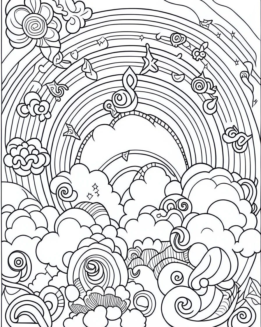 Rainbow coloring page