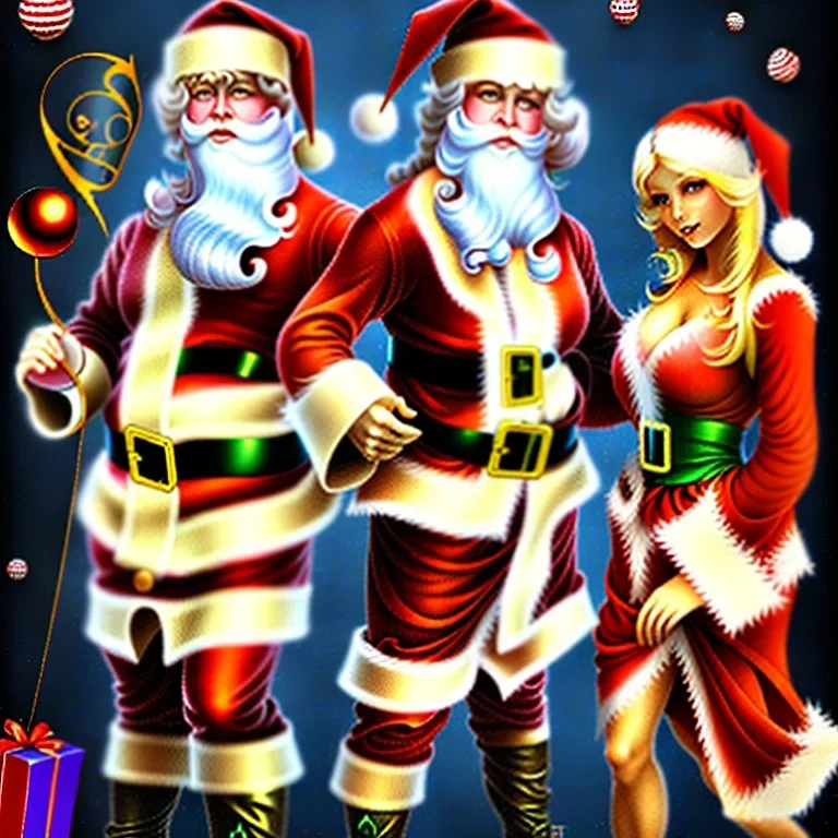 pretty blonde fairies dressed as santa