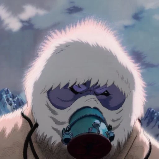 A Yeti with a gas mask