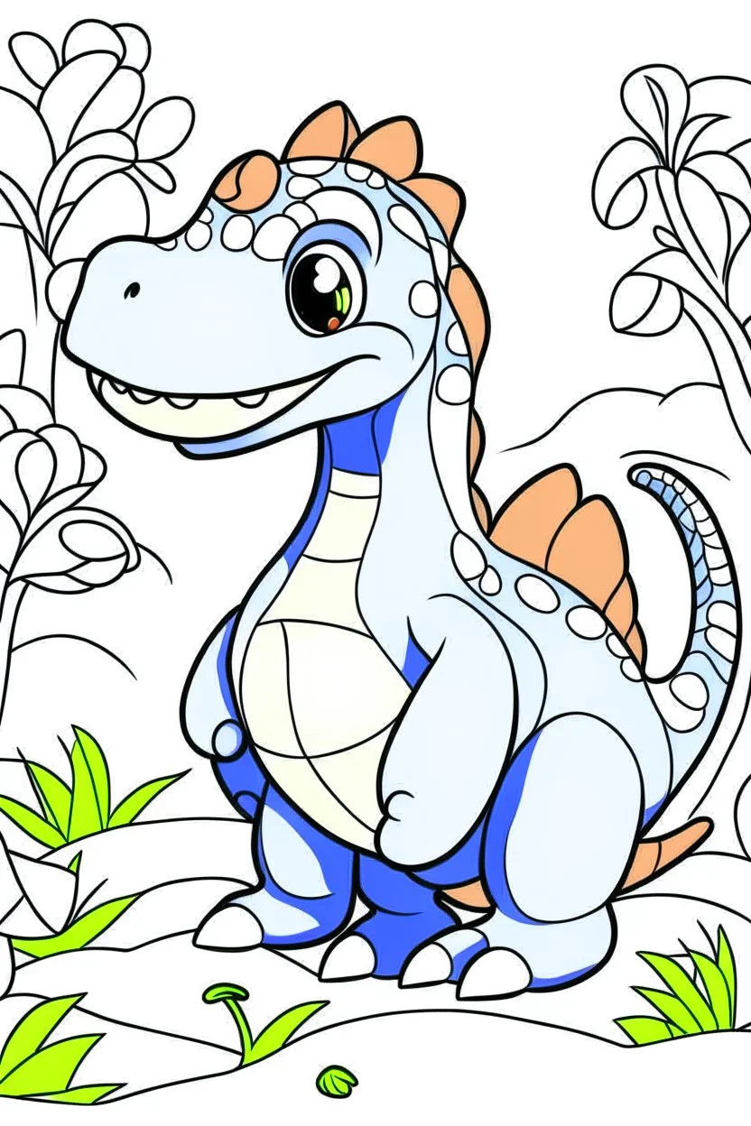 cute dinosaur coloring by numbers