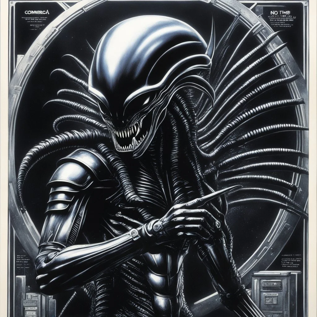 think about a commercial poster script with a alien xenomorph by H. R. Giger pointing his finger to the camera with a smile, saying "No, Not like this: It's censored!." CENSORED!?!