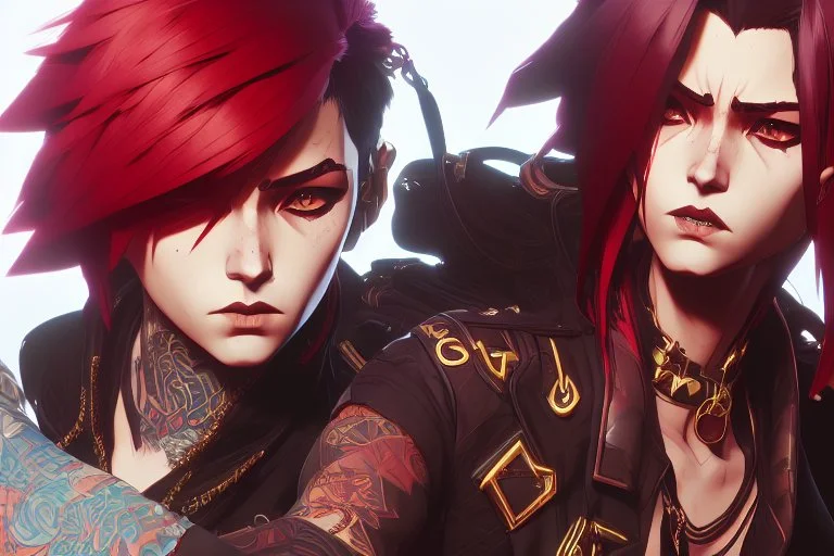 beautiful punk girl, hyper detailed, intricately detailed, illustration by <kilian eng> <Yoji Shinkawa>, darkred tones,