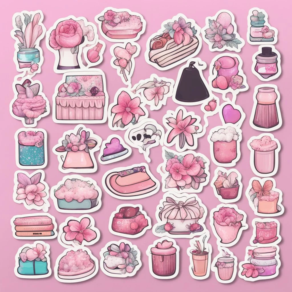 aesthetic girly stickers template