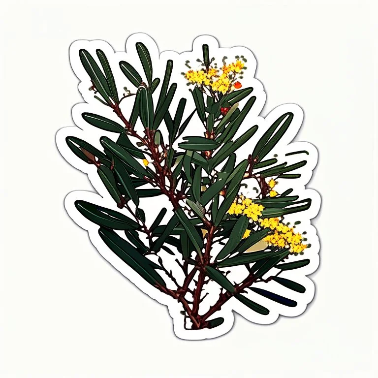 sticker of a scrub bush