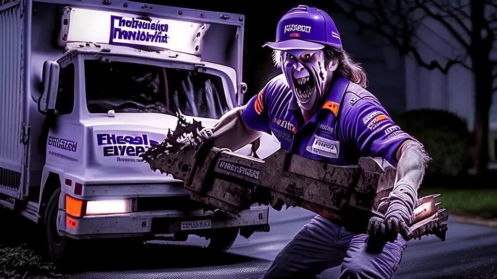 fedex driver with chainsaw horror movie