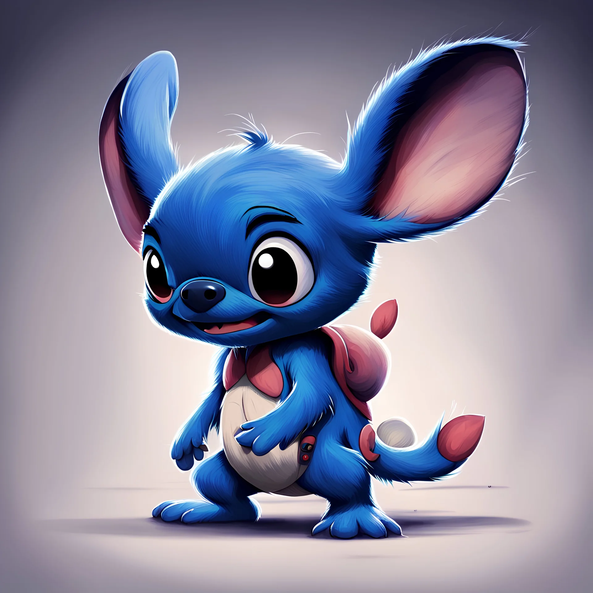 Stich animated , de vinchi art style , infromation image ,