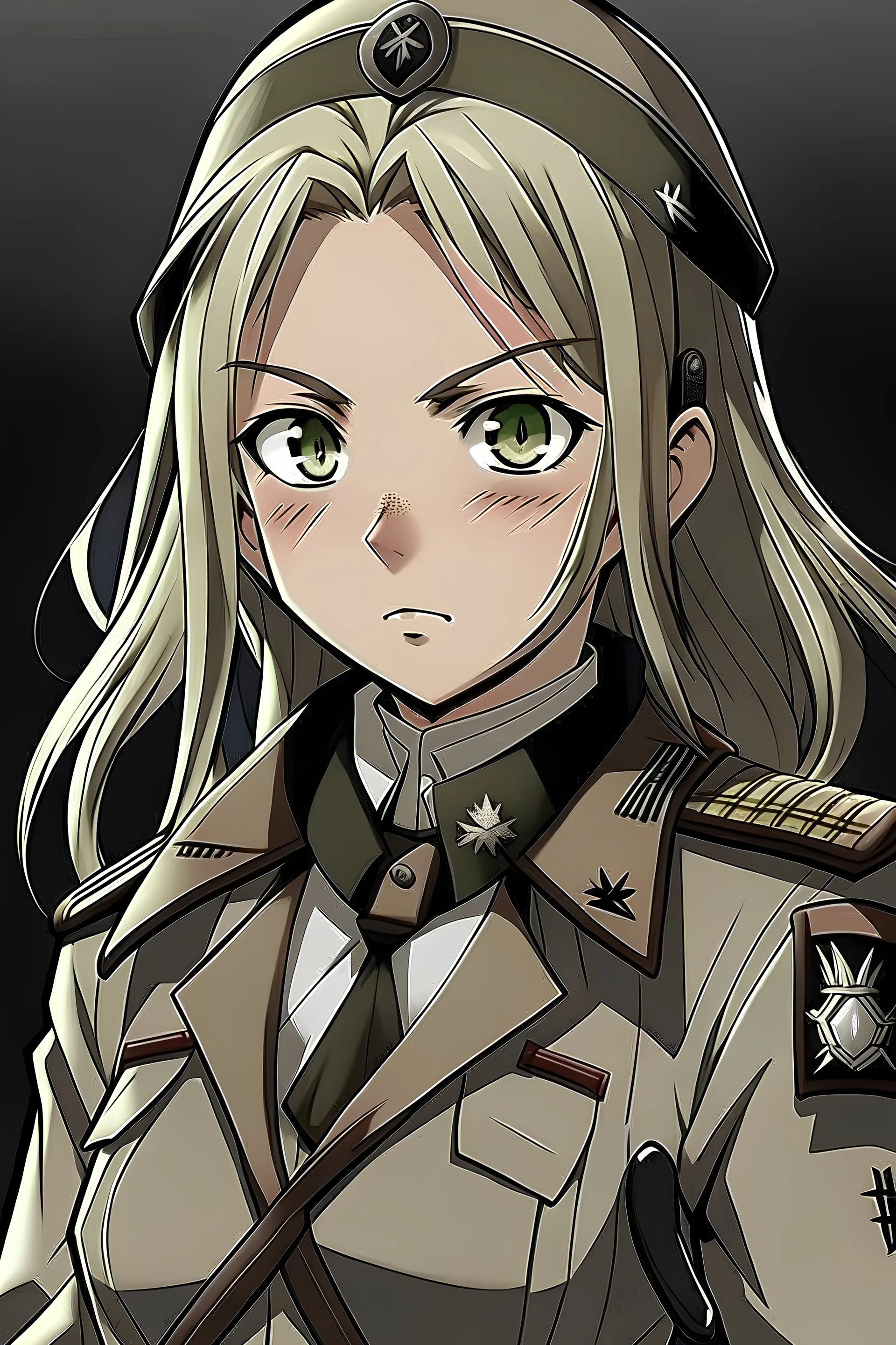 Anime Style Girl Nazi commander,