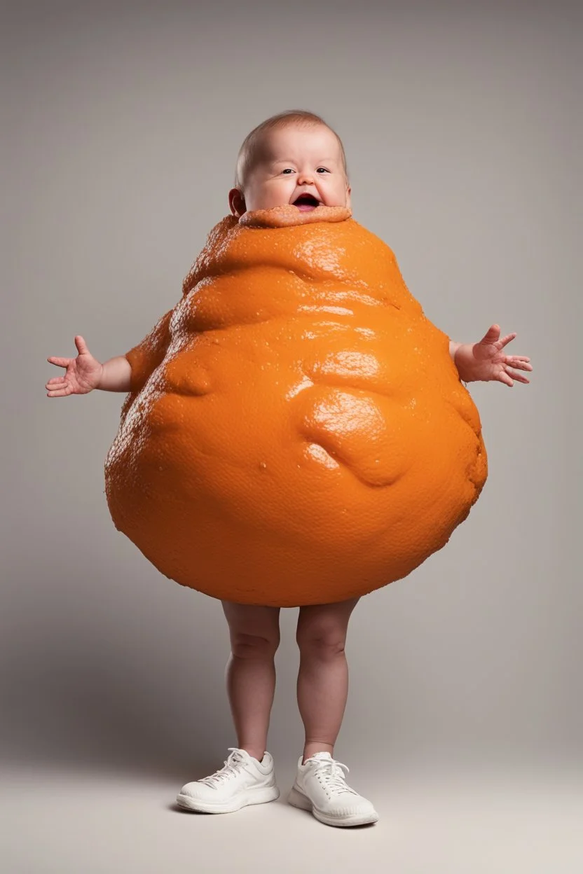 what it would look like if a giant orange bowel movement turd and donald rump had a baby