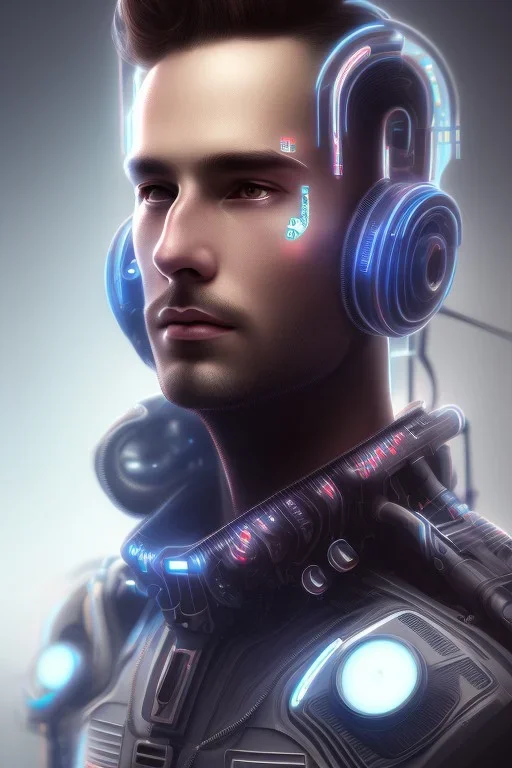 cyberpunk, head, men, portrai, tron