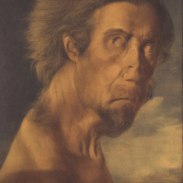 Portrait of a man facing the sun