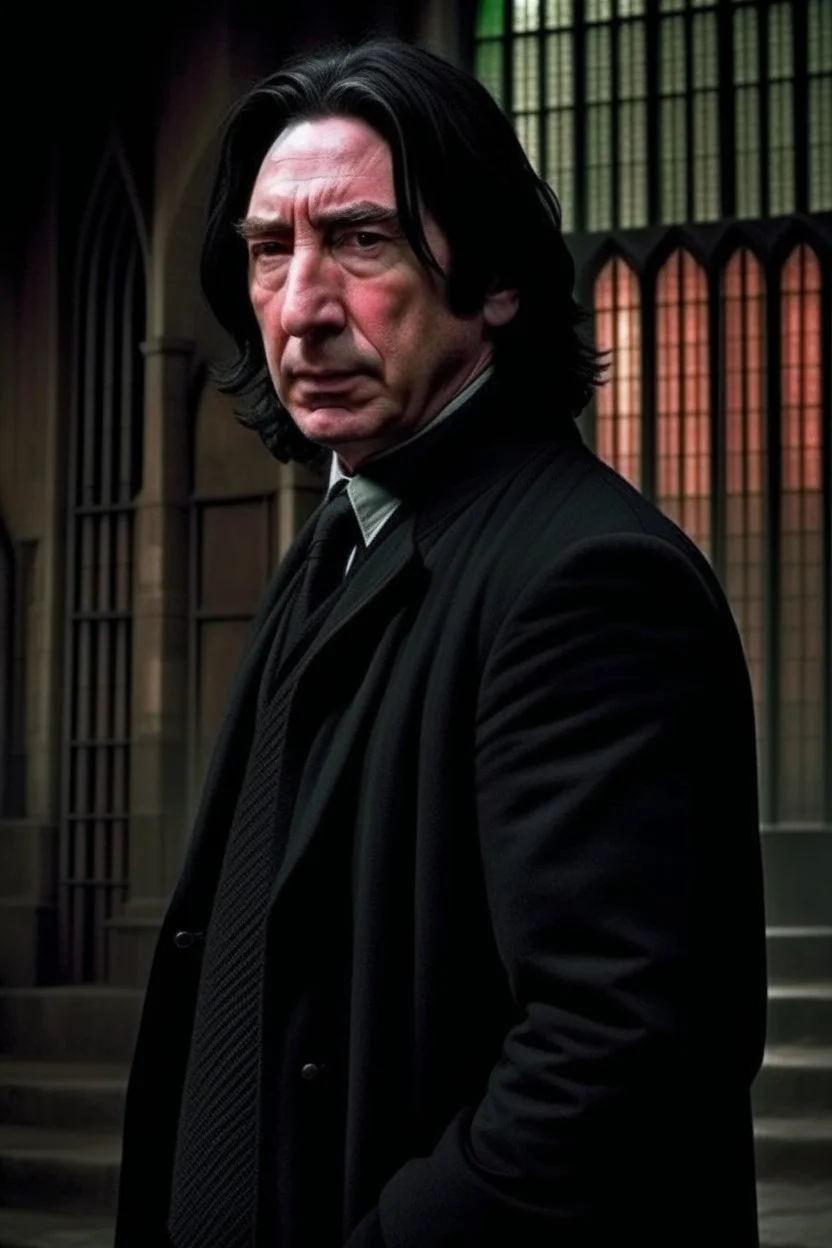 I want a picture that 's more realistic , more Professor Snape , with a high level of horror , and I want the whole Hogwarts school behind him , and I want Snape a little younger .