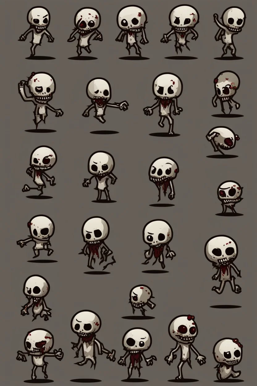 cute undead soul sprite sheet for animation (idle, run, jump movement)