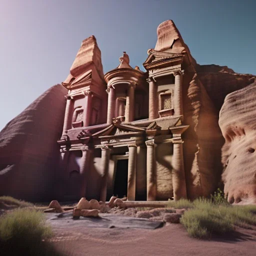 Petra + Ürdün, photo realistic, unreal engine