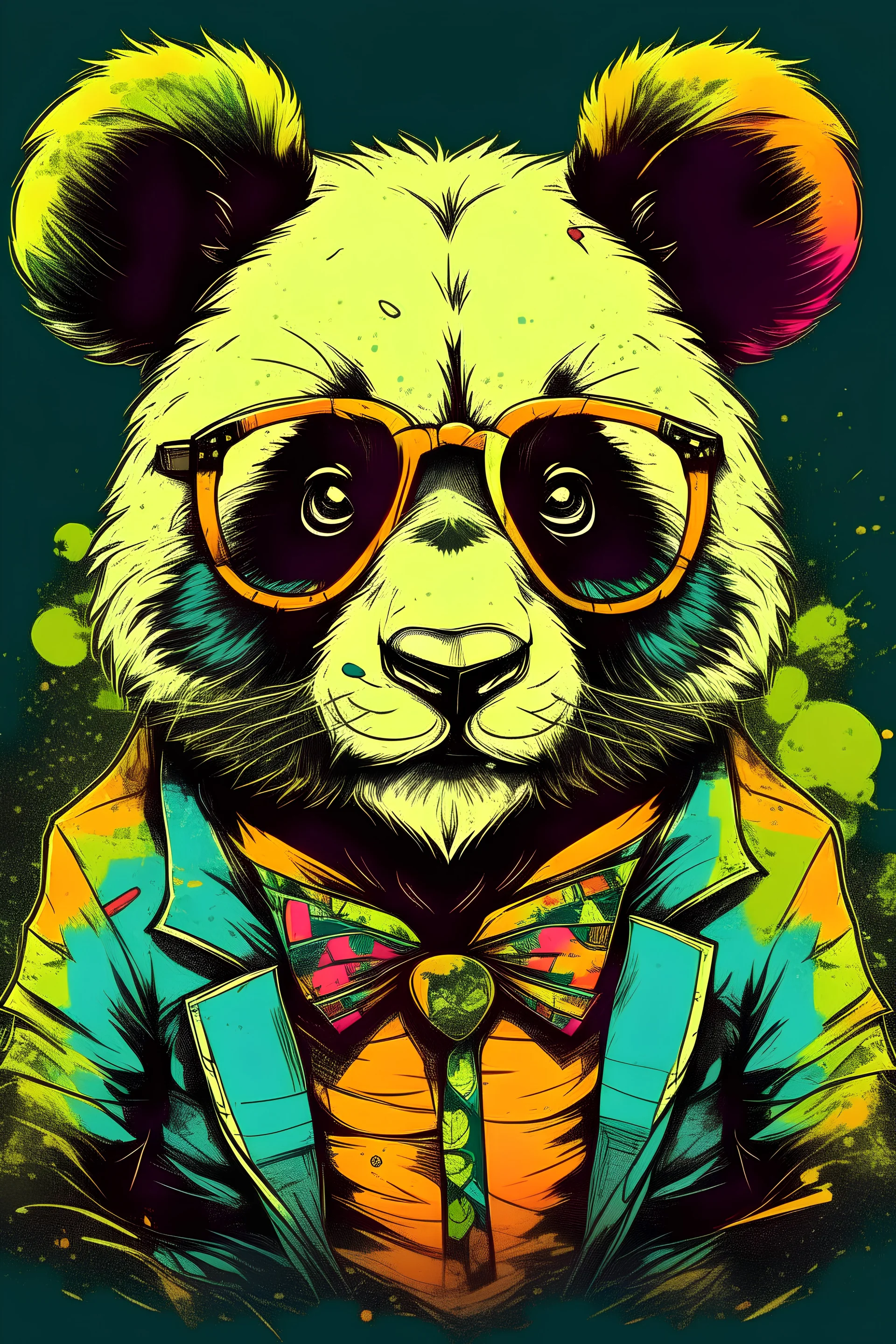 I am panda, but strong and rich panda,but show me in acid style