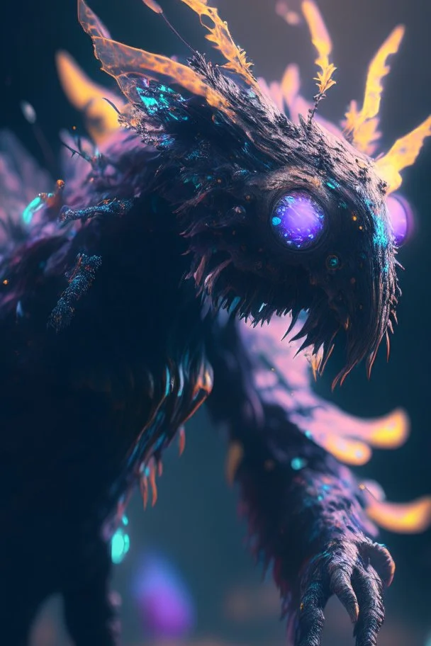 Glitch creature ,8k resolution, high-quality, fine-detail, muted colors,intricate, digital art, detailed matte, volumetric lighting, illustration, octane render