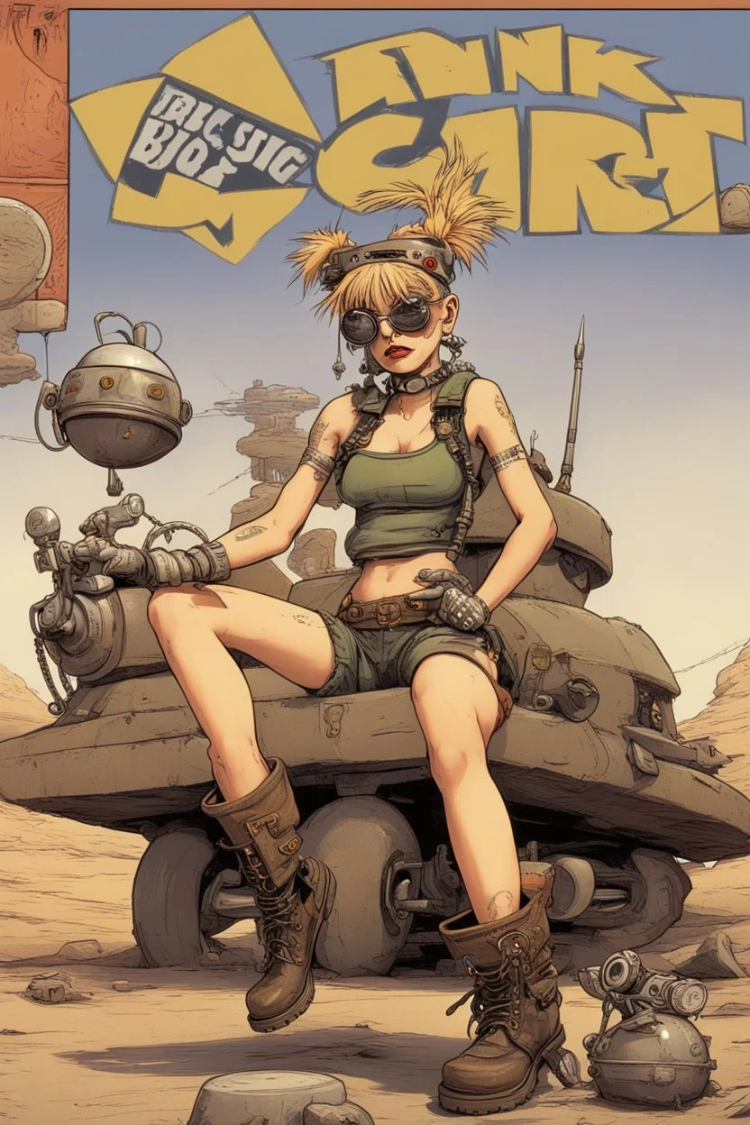 tank girl big boots reslistic sit on mechanic sputnik sphere vehicule