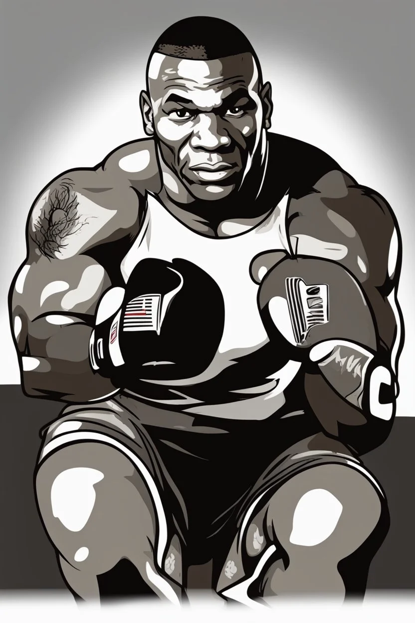 Mike Tyson American boxer ,cartoon 2d