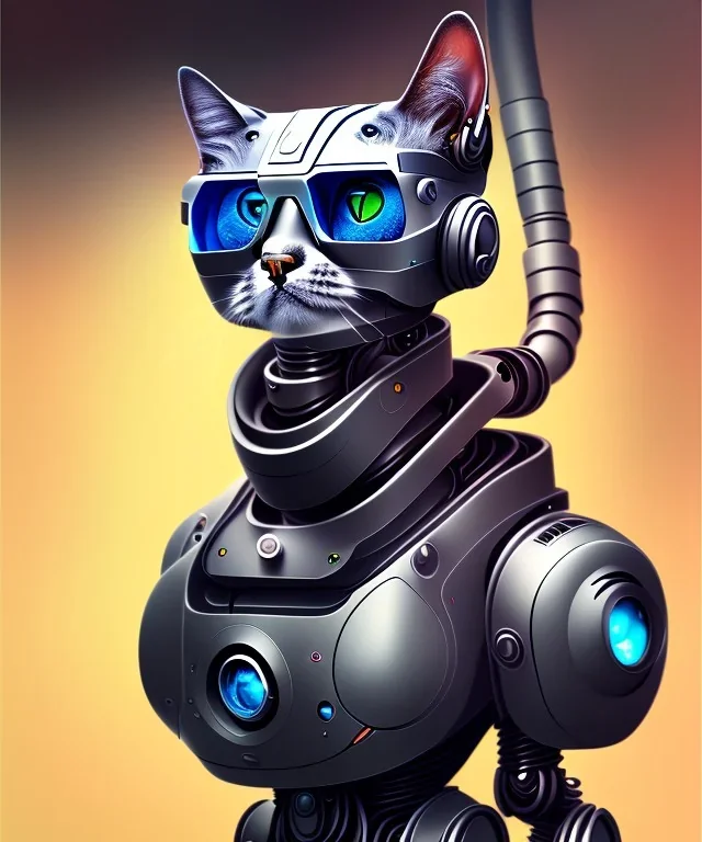 Half Robot cat