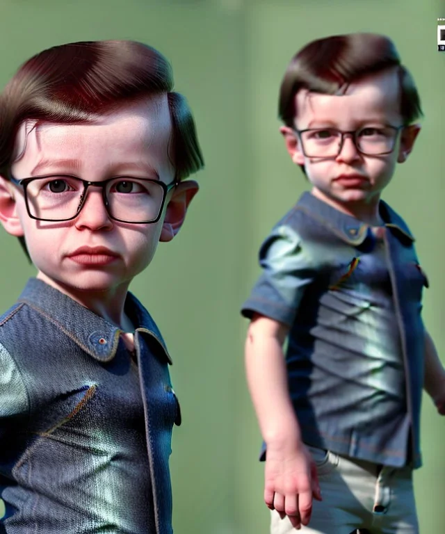 Jean LUC Goddard toddler, full body, dramatic lighting, hyper realistic