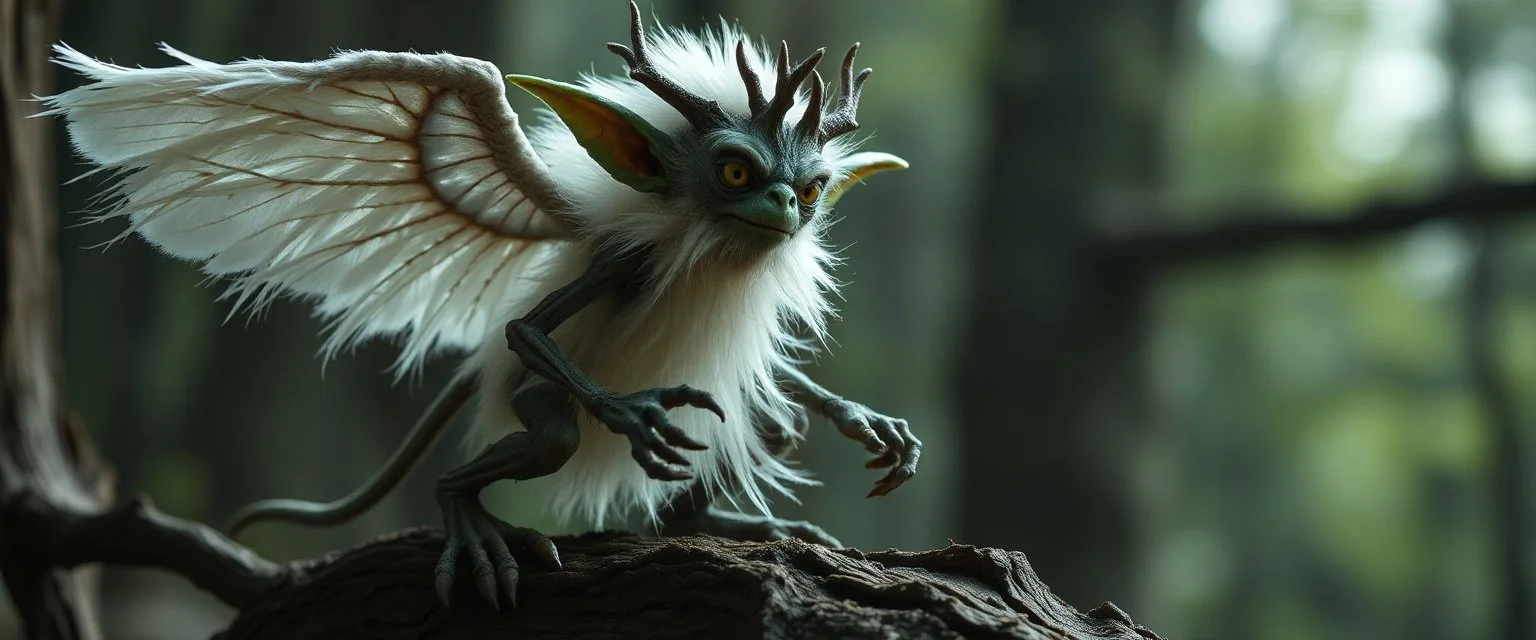 white feather light bounce ancient angelic gremlin wooden treant monster Robot