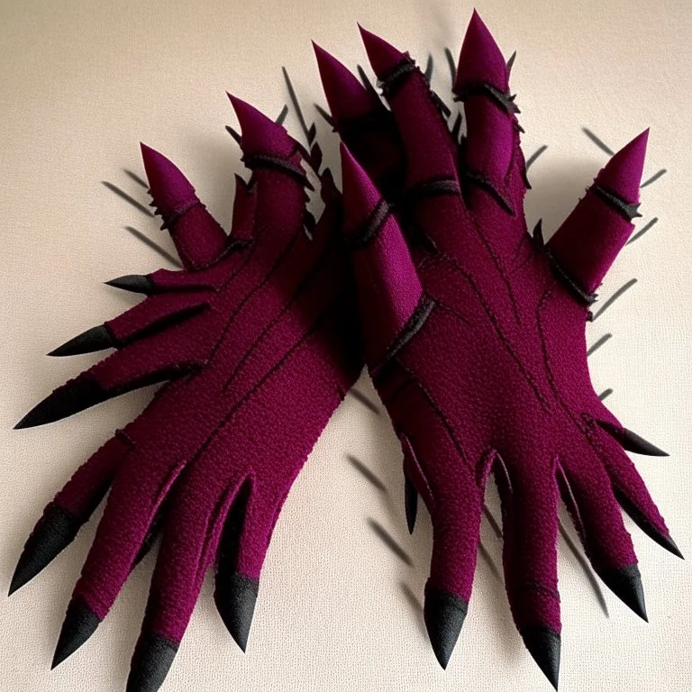 burgundy claws gloves