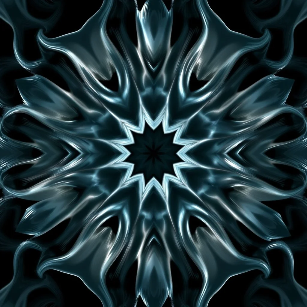 Mesmerizing abstract 3d visual, recursive Symmetrical structure of flowing translucent shapes, centered, soft aesthetic, negetive space.