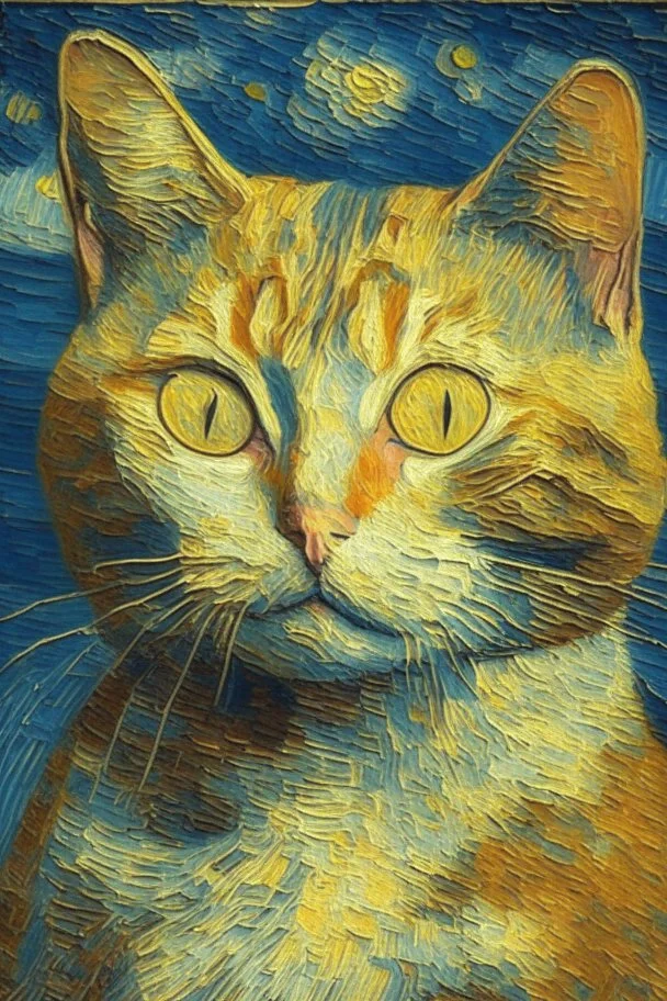 Portrait of a cat by Van Gogh