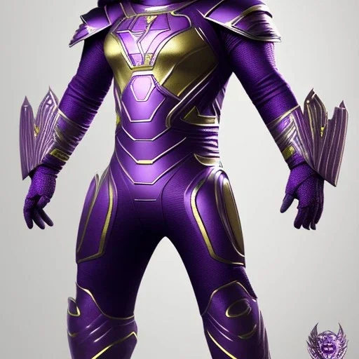 Cosmic super hero, purple costume,4k image, gray colour costume